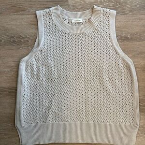 Olivia Grey Sleeveless Knit Beige Top Size Lp